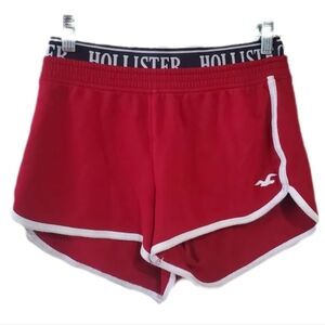 Hollister Red Athletic Shorts with Dolphin Hem & Elastic Waistband Never Worn Sm